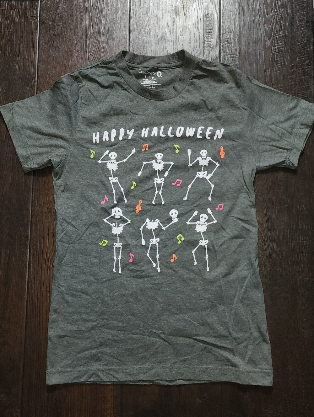 Celebrate It Women's Grey Halloween Tee Shirt Size Small